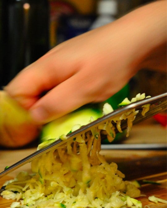 shredding zucchini