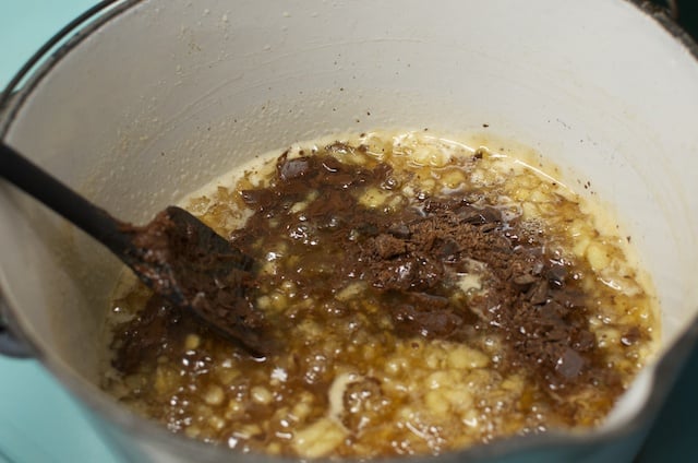 stirring chocolate